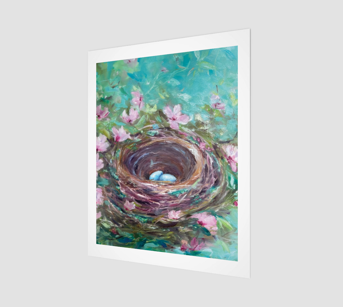 Teal Nest 16 x 20 Poster