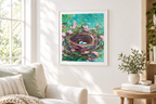 Teal Nest – Framed Room Scene